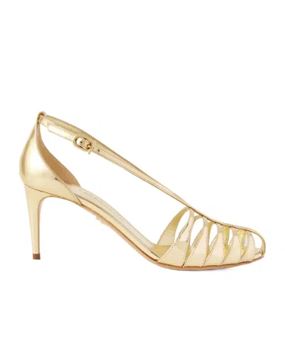 Ferragamo Lilie Leather High-heeled Sandals In Gold