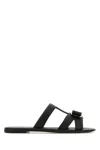 Ferragamo Lilou Vara Plate Flat Slides In Black