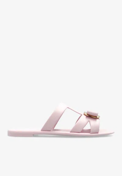 FERRAGAMO LILOU NEW VARA PLATE FLAT SANDALS