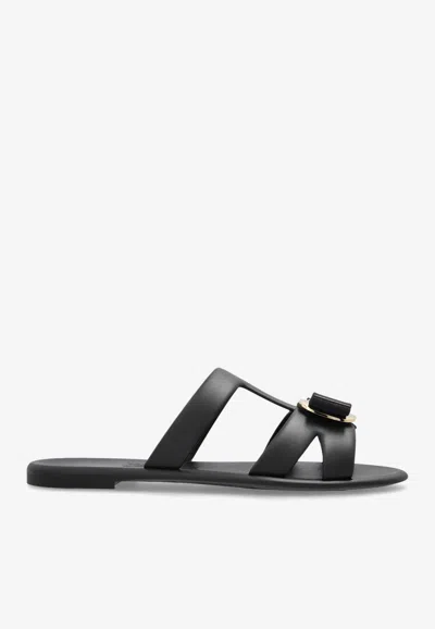 Ferragamo Lilou Vara Plate Flat Slides