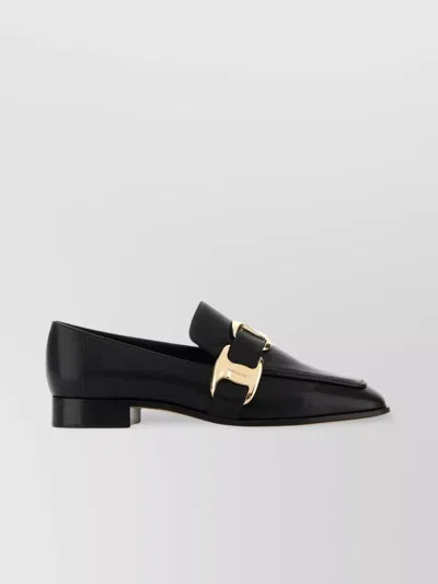 Ferragamo Limania Loafers Gold-tone Hardware In Black