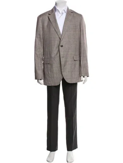 Pre-owned Ferragamo Linen Blazer In Gray