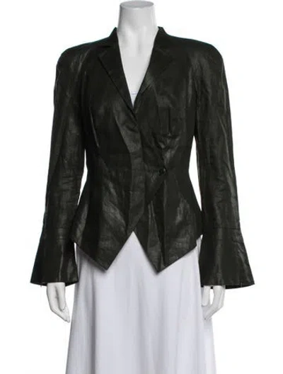 Pre-owned Ferragamo Linen Blazer In Green