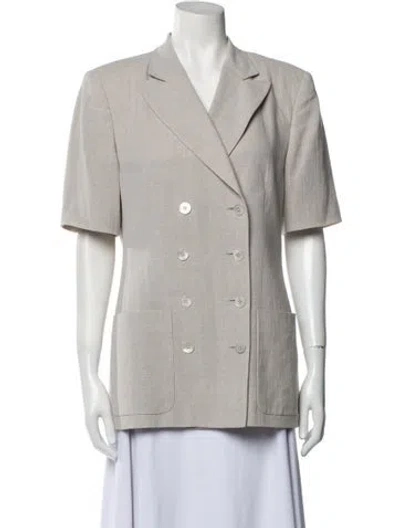 Pre-owned Ferragamo Linen Blazer In Neutral