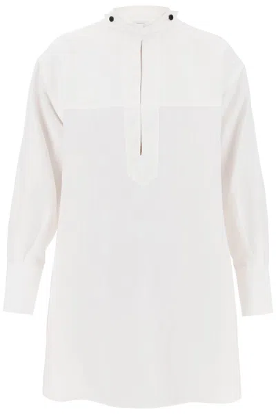 Ferragamo Linen Blend Tunic Dress In White