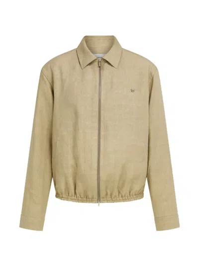 Ferragamo Linen Blouson In Black