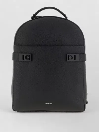 Ferragamo Linen Hug Backpack In Blue