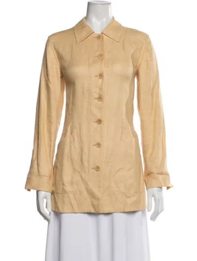 Pre-owned Ferragamo Linen Jacket In Neutrals