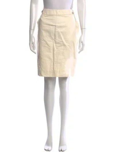 Pre-owned Ferragamo Linen Knee-length Skirt In Neutral