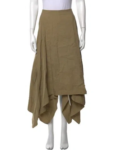 Pre-owned Ferragamo Linen Long Skirt In Neutrals