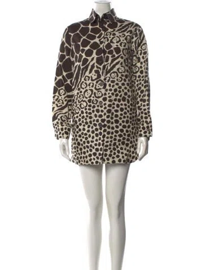 Pre-owned Ferragamo Linen Mini Dress W/ Tags In Neutral