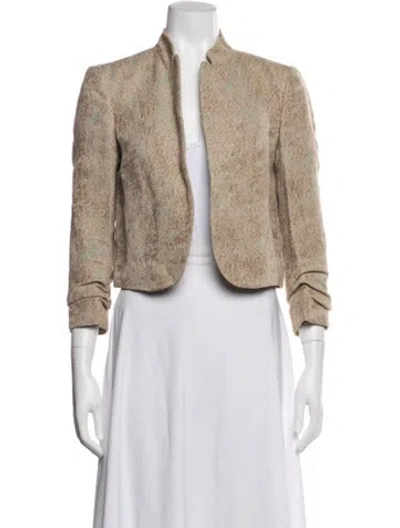 Pre-owned Ferragamo Linen Patterned Jacket In Neutrals