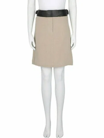 Pre-owned Ferragamo Linen Skirt W/ Tags In Brown