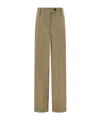 Ferragamo Linen Tailored Trouser In Brown
