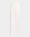 Ferragamo Linen Toile Straight-leg Pants In White