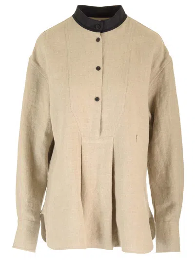 Ferragamo Woman Tunic Shirt In Sand