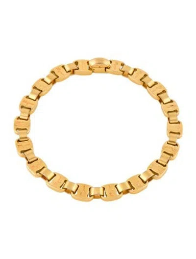 Pre-owned Ferragamo Link Chain Necklace, 16" In Silver