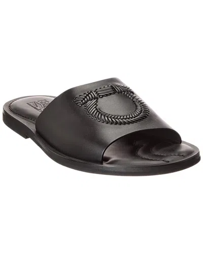 Ferragamo Lionel Leather Slide In Black