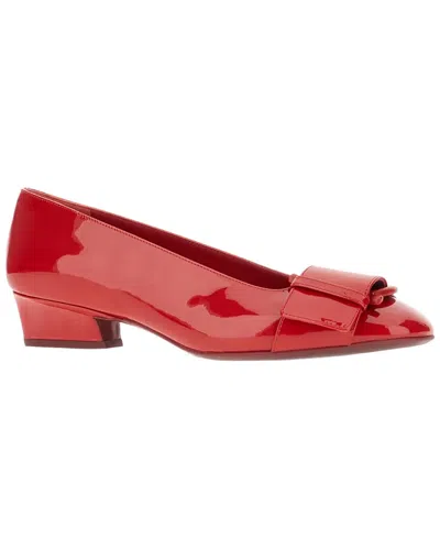 Ferragamo Lipstick Leather Pump In Red