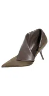 Ferragamo Eva Leather-trimmed Suede Ankle Boots In Concrete