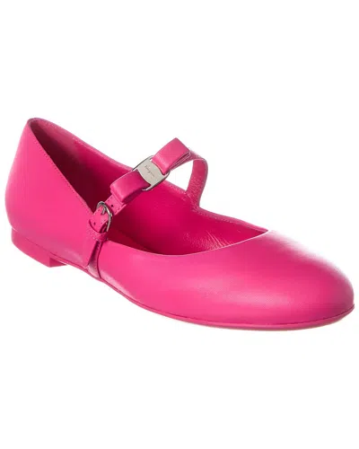 FERRAGAMO FERRAGAMO LIZZ LEATHER BALLET FLAT