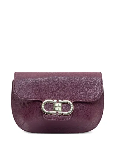 Ferragamo Lizzy Buckle Shoulder Bag In Purple