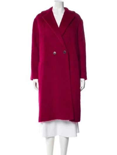 Pre-owned Ferragamo Llama Coat In Red