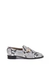 Ferragamo Python Print Leather Loafers In Animal Print