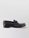 Ferragamo Crown Leather Loafer With Gancini Detail