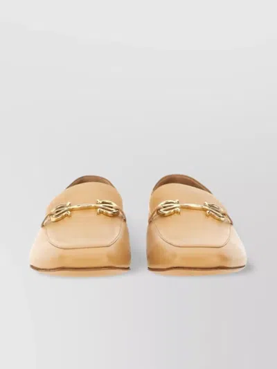Ferragamo Loafer Square Toe Gold-tone Hardware