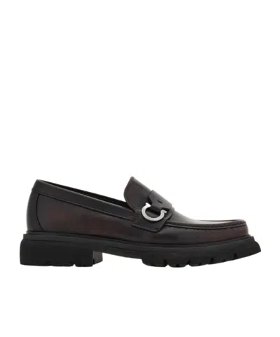 Ferragamo Loafer With Gancini Ornament In Blue
