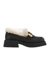 Ferragamo Loafer With Hug Buckle Detail In Black