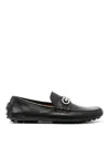 Ferragamo Buffalo And Calf Flat Shoes In Black