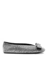 Ferragamo Ballerina Shoes With Bow And Embellishments In Black