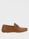Ferragamo Brown Loafers With Ganicini Plaque On The Front In Leather Man In Beige