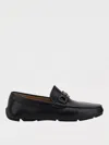 Ferragamo Black Loafers With Ganicini Plaque On The Front In Leather Man In Black