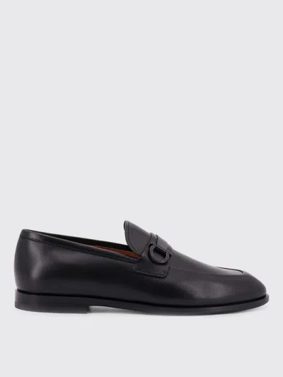Ferragamo Leather Loafers With Metal Buckle Detail In Multi