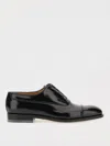 Ferragamo Black Oxford Lace-up With Toe Cap Detail In Brushed Leather Man In Black