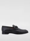 Ferragamo Foster Gancini Loafers In Hammered Leather In 黑色