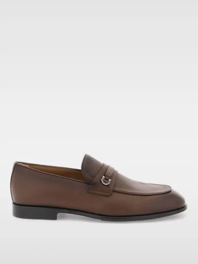 Ferragamo Gancini-ornament Leather Loafers In Brown