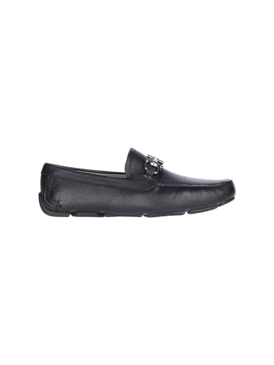 Ferragamo Loafers Gancini In Black