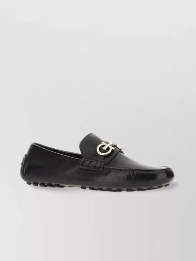 Ferragamo Push On Loafers In Black