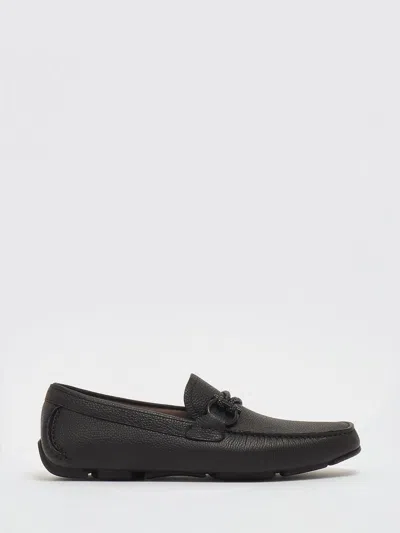 Ferragamo Gancini Pebbled-leather Loafers In Black