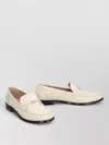 Ferragamo Loafers Metal Accent Round Toe Stitching In White