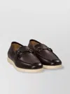 Ferragamo Brown Calf Leather Loafers In Black