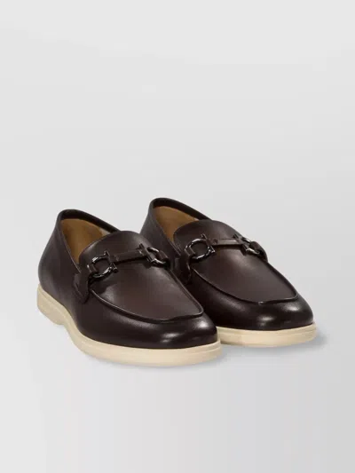 FERRAGAMO LOAFERS METAL HARDWARE RUBBER SOLE
