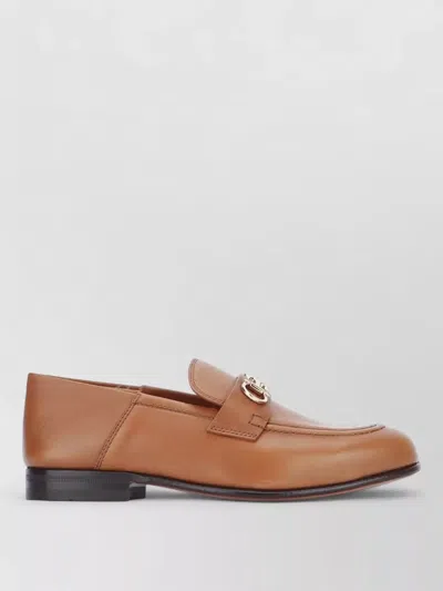 Ferragamo Loafers Ottone Featuring Signature Gold Tone Hardware In Brown