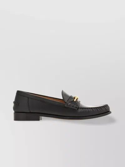 FERRAGAMO LOAFERS POLISHED CALFSKIN GOLDEN DETAIL