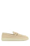 Ferragamo Nubuck Leather Loafers Gold Hardware