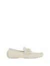 Ferragamo Woven-strap Gancini-ornament Loafers In White